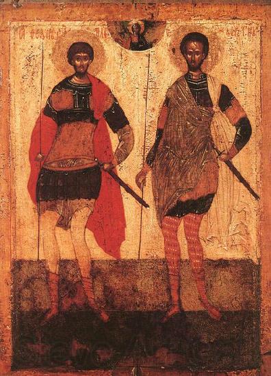 unknow artist Icon of St Theodore Stratilates and St Theodore Tyron Norge oil painting art